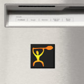 Hawaiian Paddle Man Petroglyph - Magneet (Insitu (Vaatwasser))