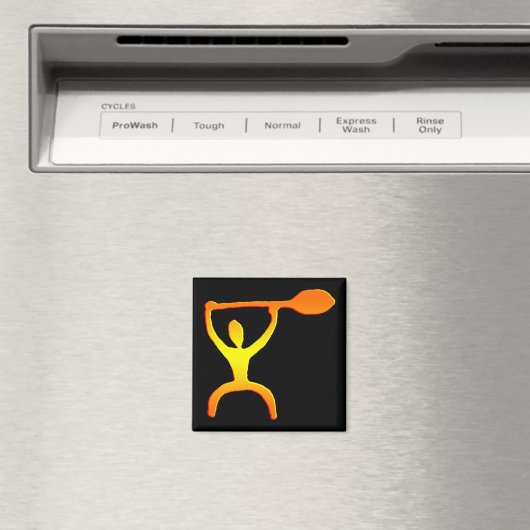 Hawaiian Paddle Man Petroglyph - Magneet (Insitu (Vaatwasser))