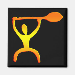 Hawaiian Paddle Man Petroglyph - Magneet
