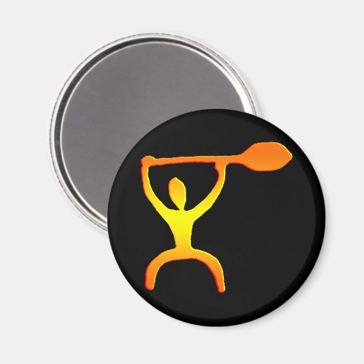 Hawaiian Paddle Man Petroglyph - Magneet (Voorkant / Achterkant)