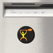 Hawaiian Paddle Man Petroglyph - Magneet (Insitu (Vaatwasser))