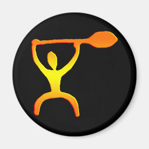 Hawaiian Paddle Man Petroglyph - Magneet