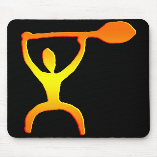 Hawaiian Paddle Man Petroglyph - Mousepad Muismat (Voorkant)