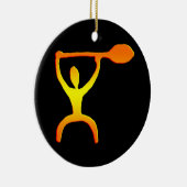 Hawaiian Paddle Man Petroglyph - Ornament (Rechts)