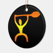 Hawaiian Paddle Man Petroglyph - Ornament (Links)