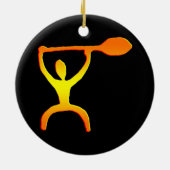 Hawaiian Paddle Man Petroglyph - Ornament (Achterkant)