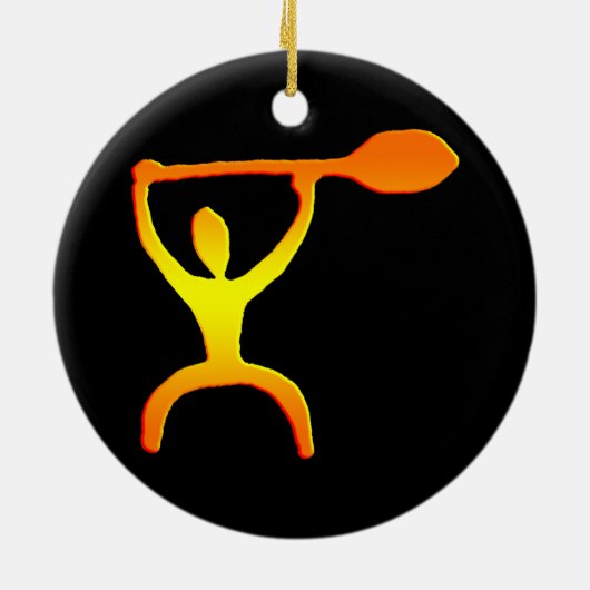 Hawaiian Paddle Man Petroglyph - Ornament (Achterkant)