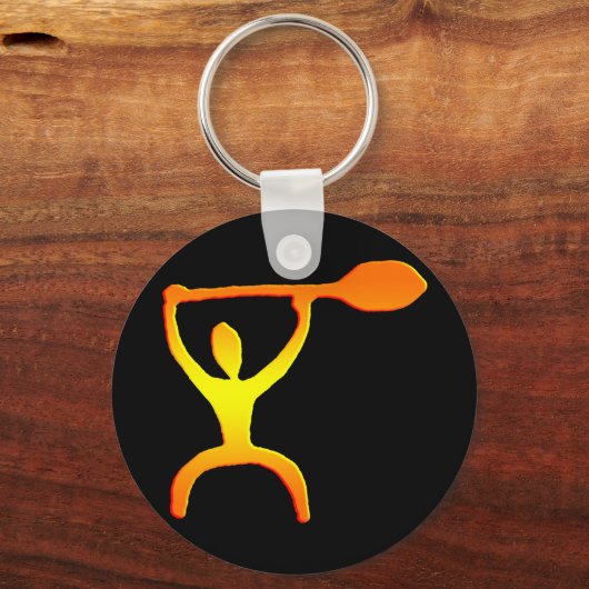 Hawaiian Paddle Man Petroglyph - Sleutelhanger (Voorkant)
