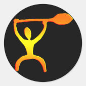 Hawaiian Paddle Man Petroglyph - Sticker (Voorkant)