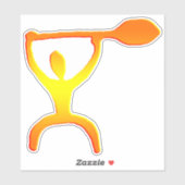 Hawaiian Paddle Man Petroglyph Sticker (Vel)