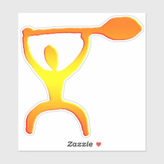 Hawaiian Paddle Man Petroglyph Sticker (Vel)
