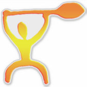 Hawaiian Paddle Man Petroglyph Sticker (Voorkant)