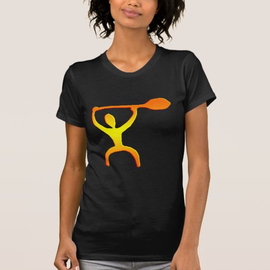 Hawaiian Paddle Man Petroglyph - T-Shirt (Voorkant)