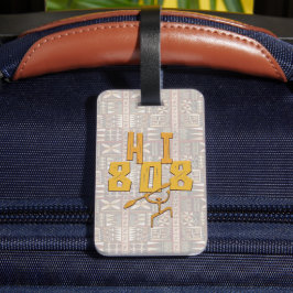 Hawaiian Paddleman en Tapa Bagagelabel