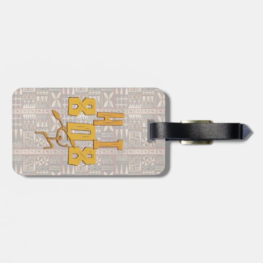 Hawaiian Paddleman en Tapa Bagagelabel (Achterkant horizontaal)