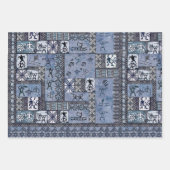 Hawaiian Paddleman Petroglyph Tapa Gift Wrap Inpakpapier Vel (Voorkant 3)