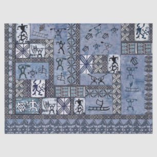 Hawaiian Paddleman Petroglyph Tapa Tissue Paper Tissuepapier