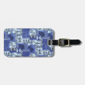 Hawaiian Paddlemen Tapa in het blauw Bagagelabel (Voorkant horizontaal)