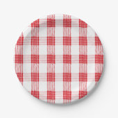 Hawaiian Palaka White & Red Plaid Bord (Voorkant)