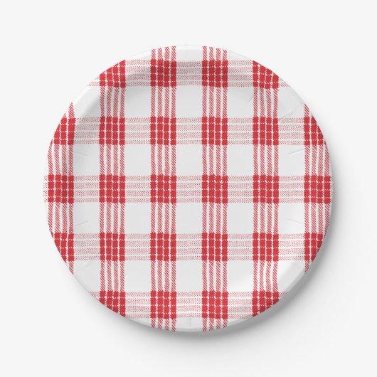Hawaiian Palaka White & Red Plaid Bord (Voorkant)