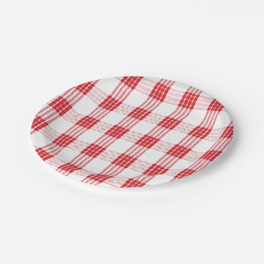 Hawaiian Palaka White & Red Plaid Bord (Gekanteld)