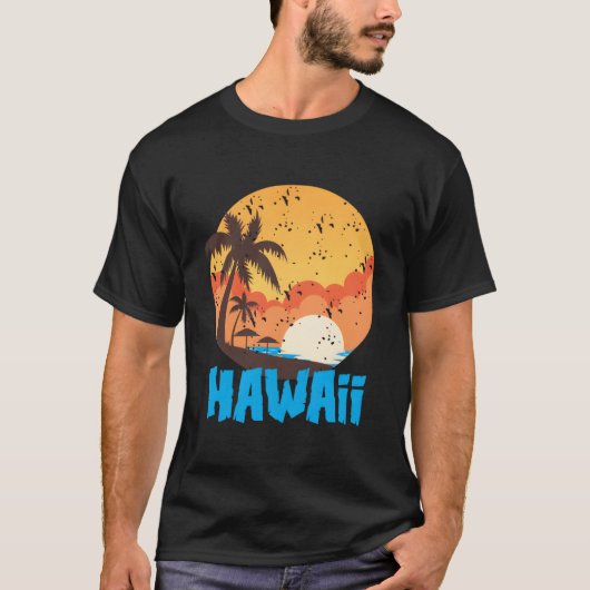 Hawaiian Palm Beach Hawaii T-shirt (Voorkant)