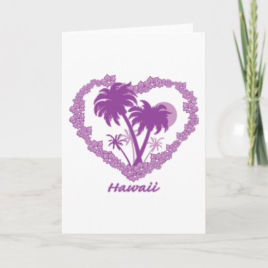 Hawaiian Palm Heart Feestdagen Kaart (Voorkant)