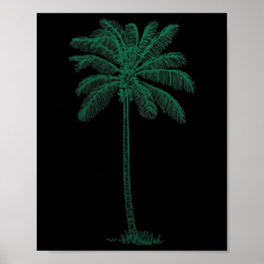 Hawaiian Palm Tree Beach Tropical Island P Poster (Voorkant)