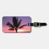 Hawaiian Palm Tree & Colorful Sunset Bagagelabel (Voorkant horizontaal)