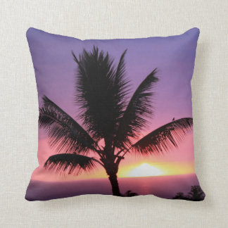 Hawaiian Palm Tree & Colorful Sunset Pillow Kussen