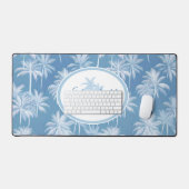 Hawaiian Palm Tree Silhouette Patroon Blauw ID1093 Bureaumat (Keyboard & Muis)