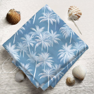 Hawaiian Palm Tree Silhouette Patroon Blauw ID1093 Stof