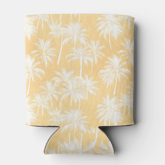 Hawaiian Palm Tree Silhouette Patroon Goud ID1093 Blikjeskoeler (Achterkant)