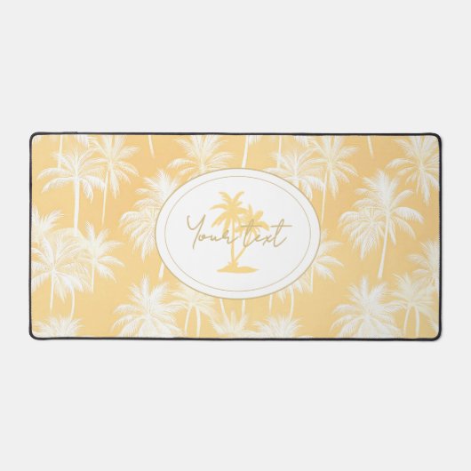 Hawaiian Palm Tree Silhouette Patroon Goud ID1093 Bureaumat (Voorkant)