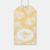 Hawaiian Palm Tree Silhouette Patroon Goud ID1093 Cadeaulabel (Voorkant)
