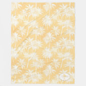 Hawaiian Palm Tree Silhouette Patroon Goud ID1093 Fleece Deken (Voorkant)