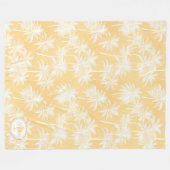 Hawaiian Palm Tree Silhouette Patroon Goud ID1093 Fleece Deken (Voorkant (Horizontaal))