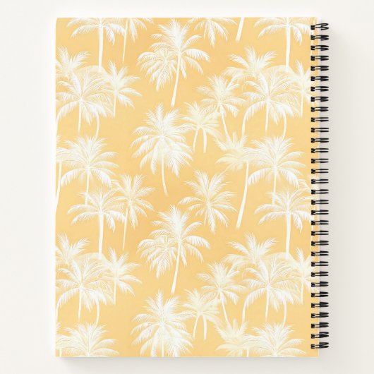 Hawaiian Palm Tree Silhouette Patroon Goud ID1093 Notitieboek (Achterkant)