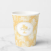 Hawaiian Palm Tree Silhouette Patroon Goud ID1093 Papieren Bekers (Achterkant)