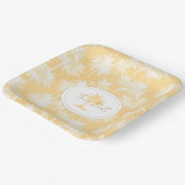 Hawaiian Palm Tree Silhouette Patroon Goud ID1093 Papieren Bordje (Gebogen)