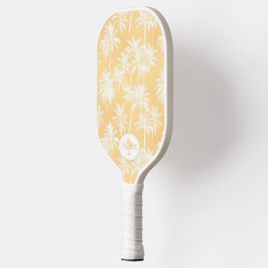 Hawaiian Palm Tree Silhouette Patroon Goud ID1093 Pickleball Paddle (Links)
