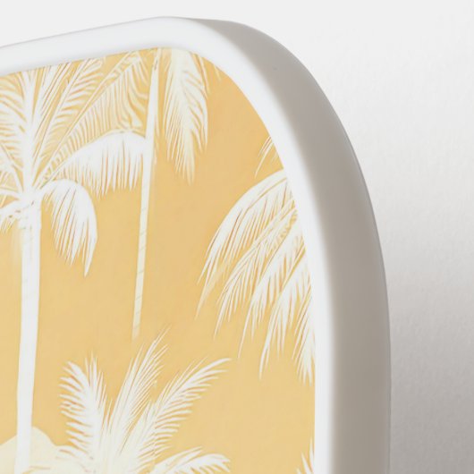 Hawaiian Palm Tree Silhouette Patroon Goud ID1093 Pickleball Paddle (Links Detail)