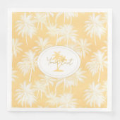 Hawaiian Palm Tree Silhouette Patroon Goud ID1093 Servet (Voorkant)