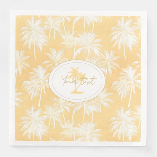 Hawaiian Palm Tree Silhouette Patroon Goud ID1093 Servet (Voorkant)