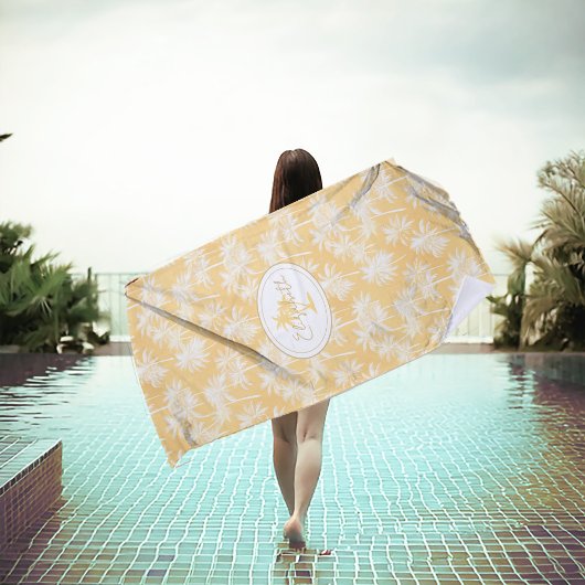 Hawaiian Palm Tree Silhouette Patroon Goud ID1093 Strandlaken