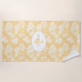 Hawaiian Palm Tree Silhouette Patroon Goud ID1093 Strandlaken (Voorkant)