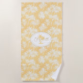 Hawaiian Palm Tree Silhouette Patroon Goud ID1093 Strandlaken (Voorkant)