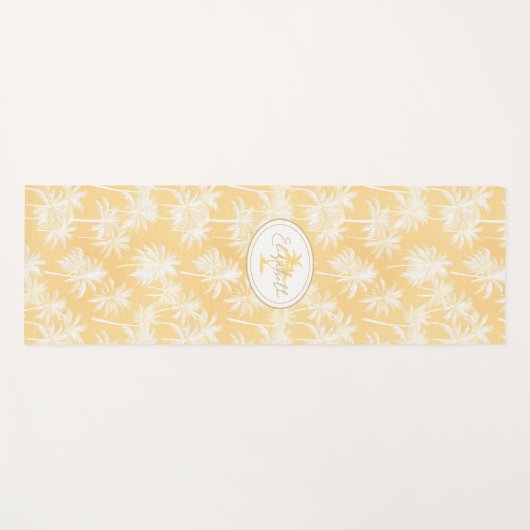 Hawaiian Palm Tree Silhouette Patroon Goud ID1093 Yogamat (Voorkant (horizontaal))