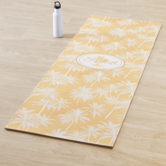 Hawaiian Palm Tree Silhouette Patroon Goud ID1093 Yogamat (In situ)
