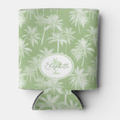 Hawaiian Palm Tree Silhouette Patroon Groen ID1093 Blikjeskoeler (Voorkant)